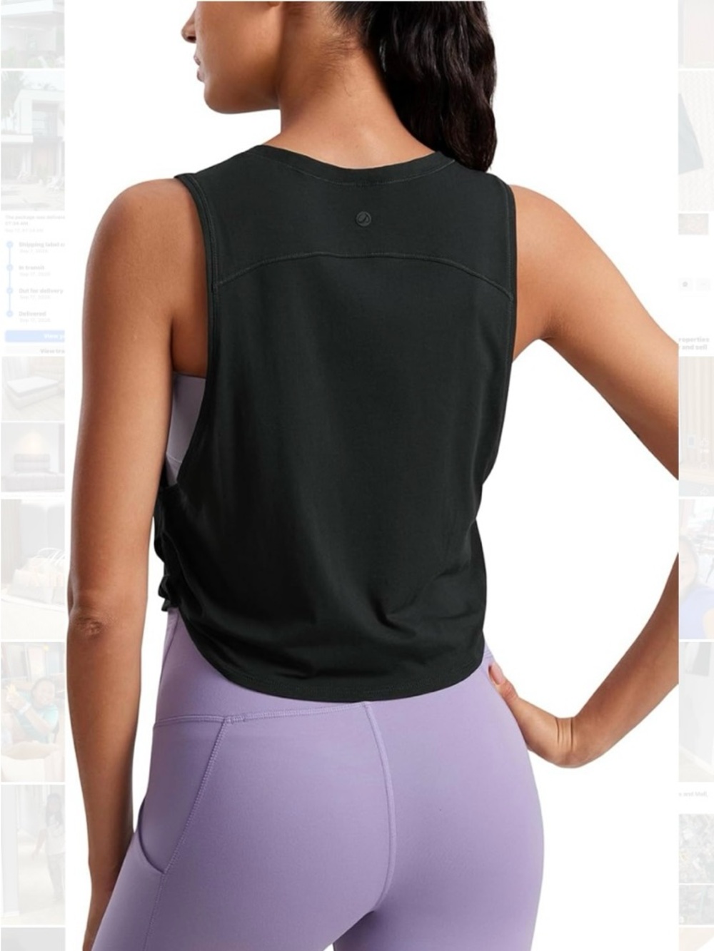 New CRZ YOGA Women Medium Pima Cotton Dropped Armhole Yoga Tank top